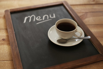 black board food menu, and coffee