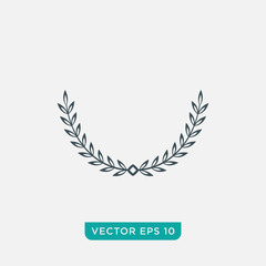 Laurel Wreath Icon Design, Vector EPS10