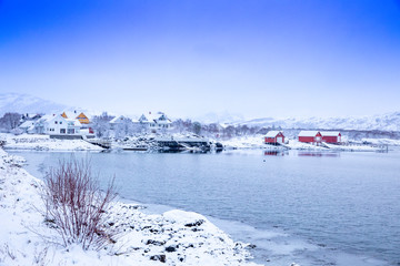  43/5000 Winter and snow in Brønnøysund, Nordland county