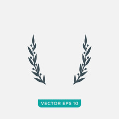 Laurel Wreath Icon Design, Vector EPS10
