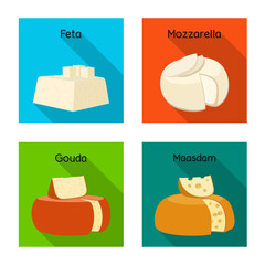 Vector design of food and dairy symbol. Collection of food and product stock symbol for web.