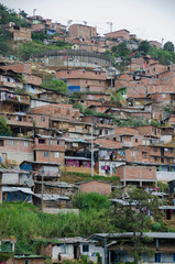 Fototapeta premium Panoramas from the heights of Medellin, Comuna 1 - Popular neighborhood