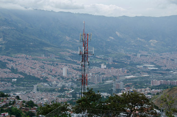 Obraz premium Panoramas from the heights of Medellin, Comuna 1 - Popular neighborhood