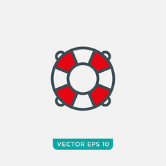 Life Buoy Icon Design, Float Icon Vector EPS10