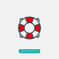 Life Buoy Icon Design, Float Icon Vector EPS10