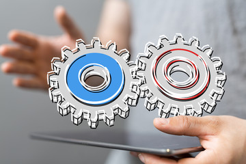 Gear With Success Concept digital.