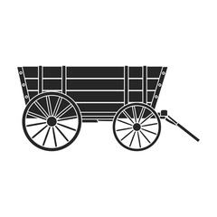 Fototapeta na wymiar Wild west wagon vector icon.Black vector icon isolated on white background wild west wagon .