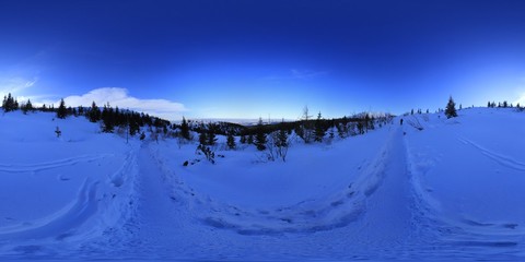 HDRI Panorama on Sunny Day in Winter Tatra Mountains