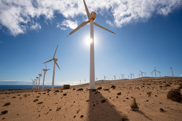 Desert windmills in desert Green energy