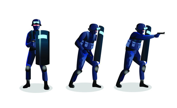 Police standing character vector 