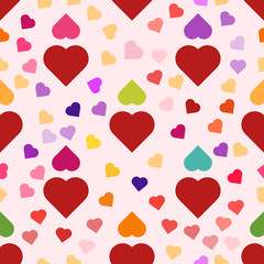 seamless pattern with colorful hearts