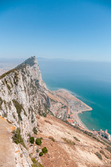 Fototapeta na wymiar Casual view on th Big Rock mountain at Gibraltar at sunny weather