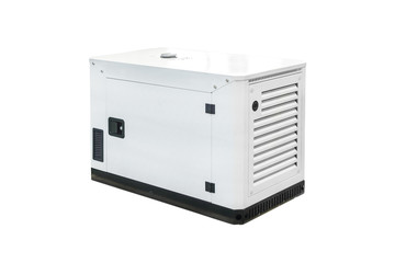 Mobile, portable mobile diesel or gasoline generator, control unit isolated on a white background.