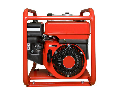 Mobile, Portable Mobile Diesel Or Gasoline Generator, Control Unit Isolated On A White Background.