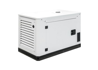 Mobile, portable mobile diesel or gasoline generator, control unit isolated on a white background.