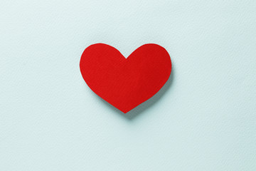 Decorative hearts on a blue background. Valentine's day decor concept. February 14