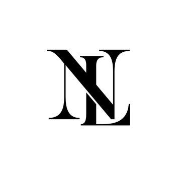 Elegant line curve vector logotype. Premium letter NL logo design. Luxury linear creative monogram.