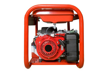 Mobile, portable mobile diesel or gasoline generator, control unit isolated on a white background.