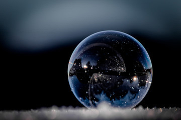 Soap bubble at night