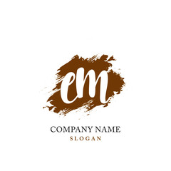 EM Initial handwriting logo vector	