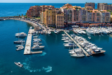 Luxury yachts at the harbor in French Riviera 