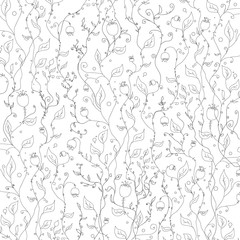 pattern with flowers on white isolated background