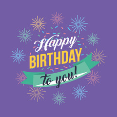 happy birthday celebration card icon