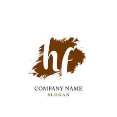 HF Initial handwriting logo vector	