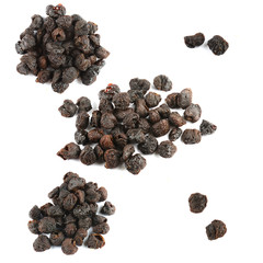 Dried seedless longans chinese herbal on a white background