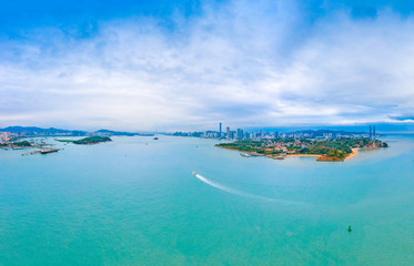 Fototapeta na wymiar Aerial view of Gulangyu Island, Fujian Province, China