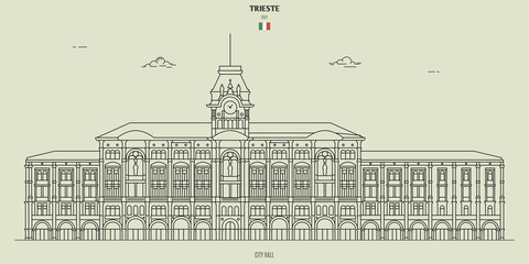 City Hall in Trieste, Italy. Landmark icon