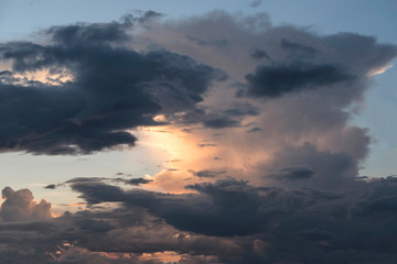 blue sky Sunset with clouds background