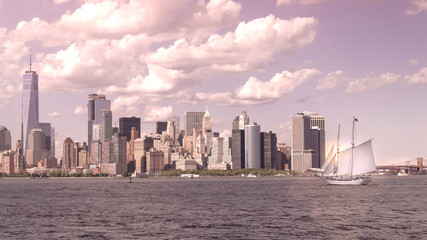 Fototapeta na wymiar Skyline de Nueva York desde brookling
