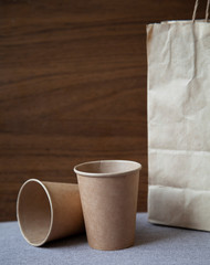 disposable eco dishes from paper cardboard spoon fork knife