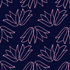 Seamless vector pattern repeat of hand-painted snowdrop petals in classic blue. Taken from my sketchbook and original drawings..
