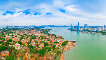 Aerial view of Gulangyu Island, Fujian Province, China