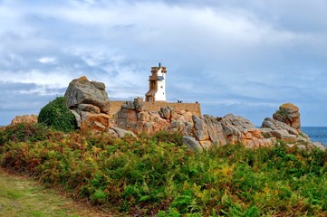 Phare du Paon, Ile de Br&eacute;hat, C&ocirc;tes-d&rsquo;Armor, Bretagne, France