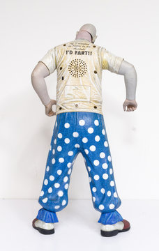 london, england, 05/05/2018 captain spaulding serial killer clown action figure  from the film house of 1000 corpses and devils rejects.  1990s.  created by rob zombie film director and writer.