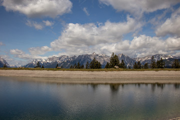 Alps in the vicinity of Seefeld. Lake of cold water. Seefeld, Tyrol, Austria