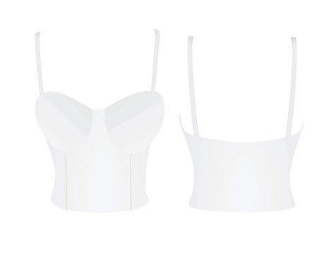 Women white corset . vector illustration