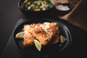 Mediterranean lemon crusted Fish over Basmati Rice