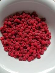 raspberries in a bowl