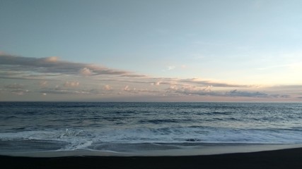 sea water sand clouds blue