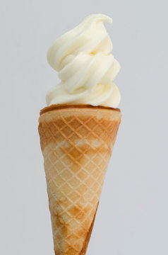  ice cream cone, with sauce on white background