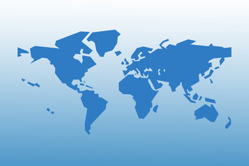 Weltkarte auf blauem Hintergrund
