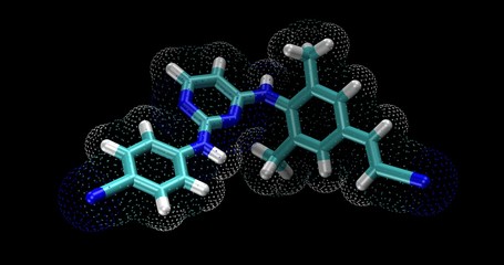 Atazanavir, HIV-AIDS drug/ HIV-1 protease inhibitor drug, 3D