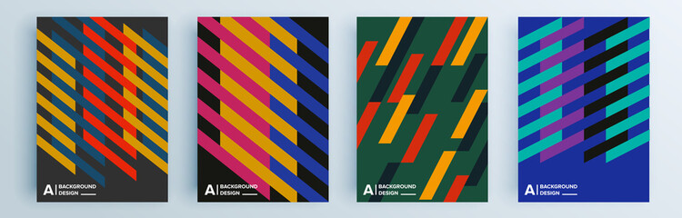 Modern abstract covers set, minimal covers design. Colorful geometric background, vector illustration.