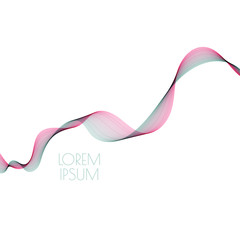 Abstract soft waves red-green color. Smooth gradient transition from lines isolated on white background. Vector illustration for fashion, cosmetics, cover.