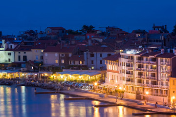 View  at the town of Piran, Piran, Slovenia, Europe
