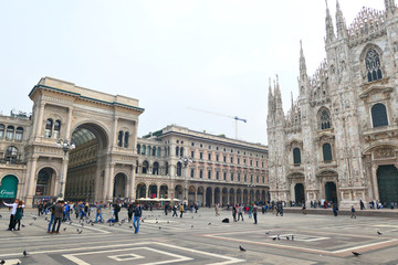 Milan Cathedral Duomo di Milano and Galleria Vittorio Emanuele II.